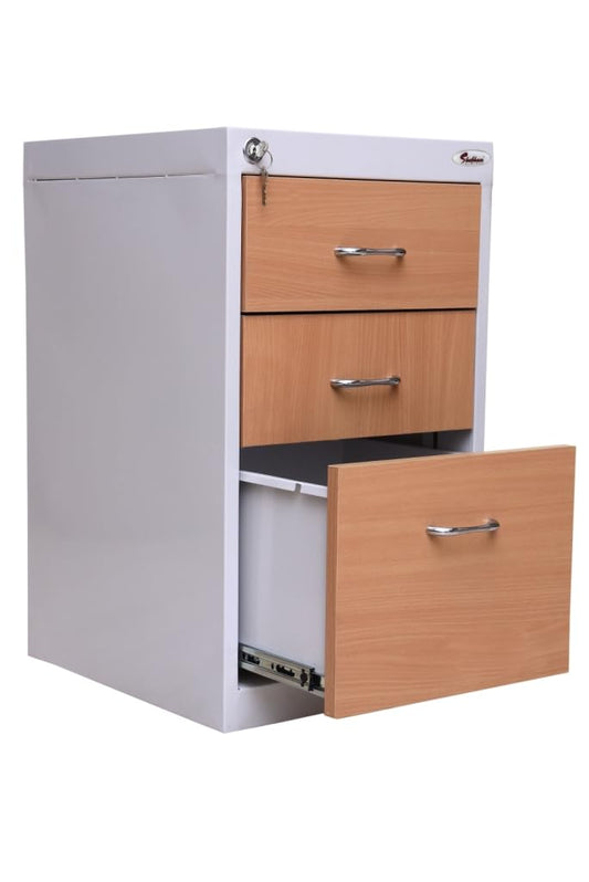 Shubham Furniture Drawer Cabinet | 3 Drawer Box | Home Office Cabinet | Pedestax 3 Drawer | Study Table Cabinet Off White