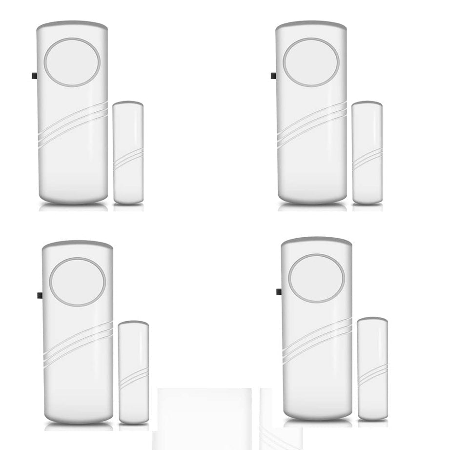 Cezo Wireless Door Window Open Alert Home Security System Siren/Alarm, Standard Size, White (4)