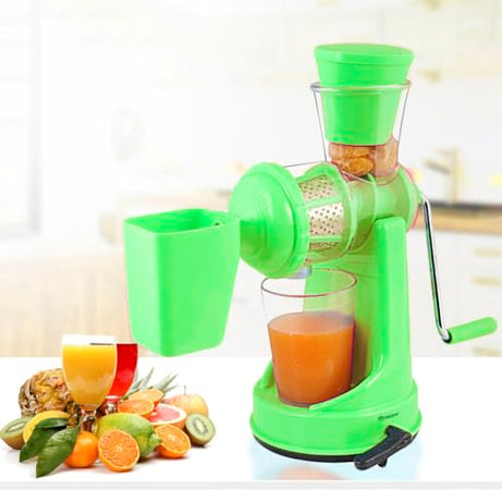 Floraware Food Safe Plastic Hand Fruit & Vegetable Juicer with Steel Handle (Green)