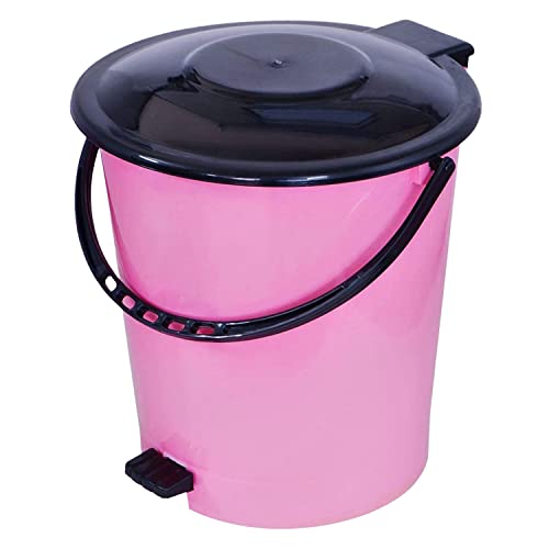 Urbane Home Pedal Dustbin|Plastic Pedal Dustbin|Kitchen Waste Paper Bin|Dustbin For Bedroom|5 Liter Dustbin (Pink)