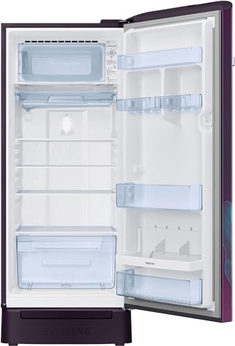 Samsung 215 L, 5 Star, Digital Inverter, Direct-Cool Single Door Refrigerator (RR23D2H259R/HL, Red, Paradise Bloom Purple, Base Stand Drawer)