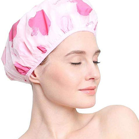 Reusable Elastic Shower Cap for Men and Women (Multicolour, Free Size) - Pack of 6