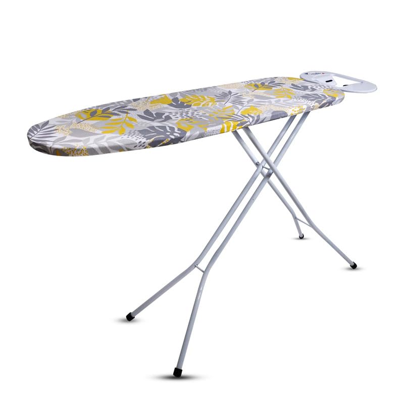 Peng Essentials Bloom Iron Table for Ironing Clothes -Floral, Surface 110x33 cm | Anti-Slip Feet, Heat-Resistant, Sturdy H-Leg Design, Iron Rest with Silicon Stopper | Space-Saving Ironing Board