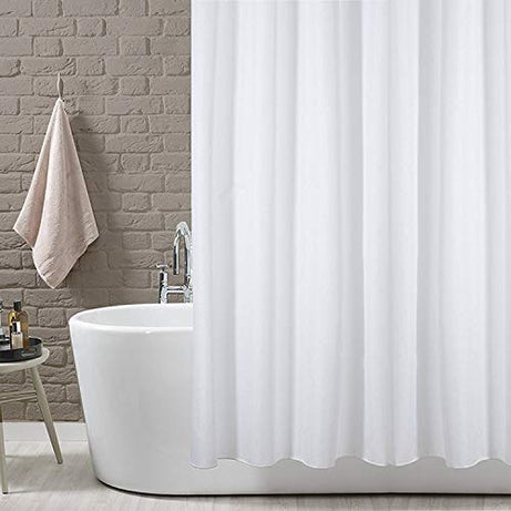 DRAPERI Shower Curtains for Bathroom – Waterproof PEVA Plastic Curtain for Washroom Partition, Shower Screen, Glass Door, Outdoor Balcony, Window, Washable Separator of Size 200x180cm, White