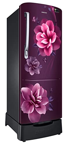 Samsung 223L 3 Star Inverter Direct-Cool Single Door Refrigerator Appliance (RR24C2823CR/NL,Camellia Purple) Base Stand Drawer 2023 Model