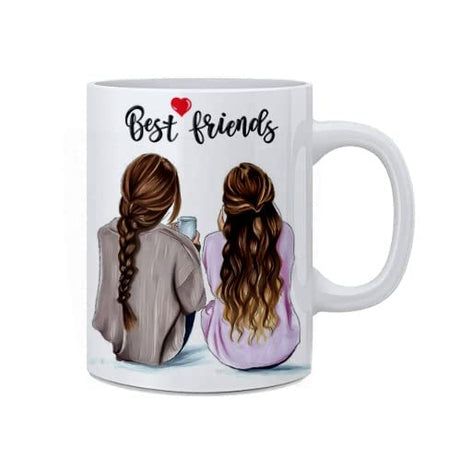 RB POINT Smart Best Friends, Best Gift For Friends|Girls|Kids|Birthday|Printed| Ceramic Mug (320 Ml), White