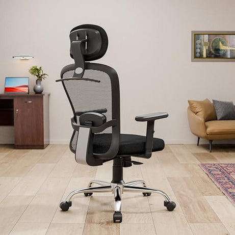 Green Soul® | Crystal | Office Chair | High Back | Ergonomic Home Office Desk Chair with Smart Synchro Tilt Mechanism | 1D Adjustable Armrests & Lumbar Support | Heavy Duty Metal Base (Black)