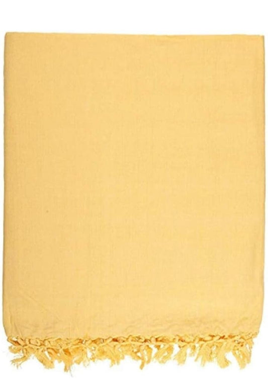 Trusted Shopping Organic Cotton Silky Soft Bhagalpuri Dull chadar Quilt for All Season Queen Size (53 * 96 in) (Yellow)