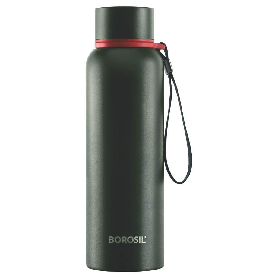 Borosil Hydra Trek 700 ml Stainless Steel Water Bottle | Double Wall Vacuum Insulated Flask, Green | 20 Hours Hot & 24 Hours Cold | Ideal for Personal & Corporate Gifting | 1 Year Warranty