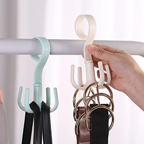 Mechdel Plastic 360 Degree Rotating Tie and Belt Hanger Scarf Tie Rack Holder Hook for Closet Organizer (Random Colours) (5)