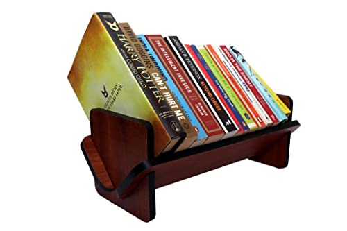 KRISANT Space Saving Wooden Hand Made Book Holder Mini Book Shelf Rack for Home Table Library Book case Living Room Bookshelf and Office Table Bookcase