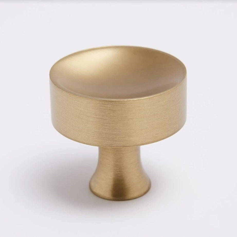 HOBKNOBS Solid Brass 32mm Salo Knob (Burnished Brass).