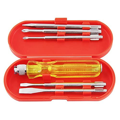 GIZMO Screw Driver Tool Set Kit, Multi Purpose Tools 5 Piece Screwdriver With Tester, Screwdriver Set, Screwdriver Set For Home, Screwdrivers 2 Pieces Slotted, 1 Piece Poker & 2 Pieces Phillips Point