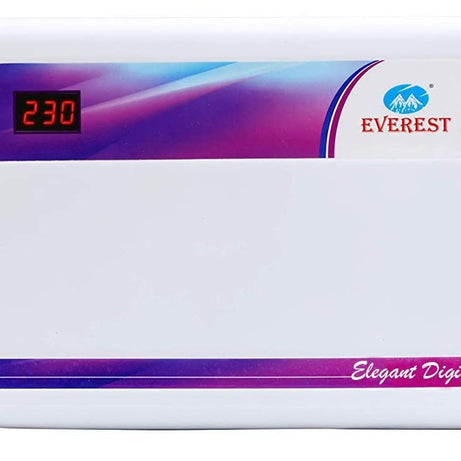 Everest EW 400 N Elegant Digi Double Booster Voltage Stabilizer Used Upto 1.5 Ton AC | Inverter AC & Normal AC (Split AC) | Digital Display | Working Range (150 V to 270 V) White.