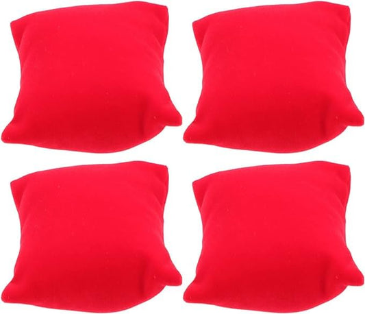 Arah Jewels 6 Pcs Black Red Velvet Small Bracelet Watch Pillow Bangle Cushions for Jewelry Displays, 4x4 inch