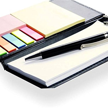 COI Note Pad/Memo Book with Sticky Notes & Clip Holder with Pen for Gifting