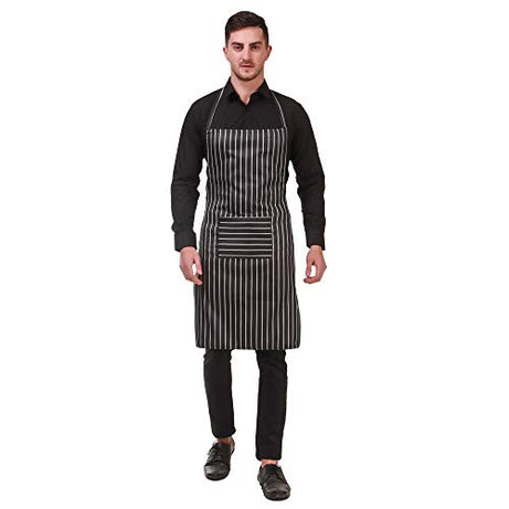 KODENIPR CLUB Men Women Hotel Cafe Restaurants Catering Cooking Kitchen Chef Apron (Chalk-Stripe, (Pack of 1))