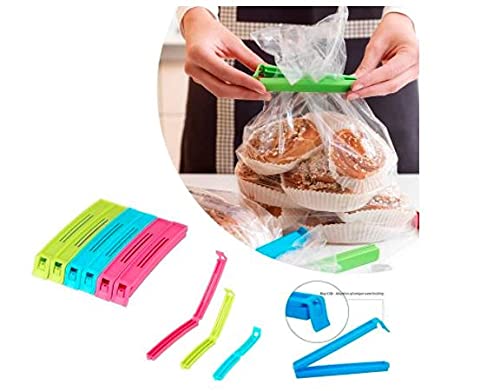 IONIX Pouch Sealing Clips, Pack of 18, air Tight Clips, Plastic Sealer, Bag Clips for Kitchen, Plastic Snack Seal Sealing Bag Clips Vacuum Sealer, Multi-Color