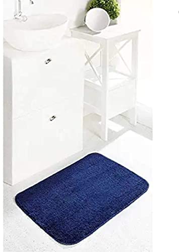 iesu Modern Shaggy Carpets Polyester Bedside Runner Soft Rug Hall Offices Kitchens Bedroom Bedroom Kids Room Floor Home Decor (Blue, 40x60 cm Doormat)