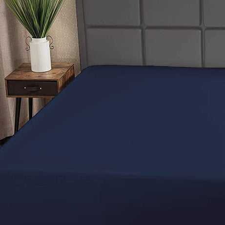 Superior Linen Fitted RV Sheets 100% Cotton, Only Quality Fabrics Used and Breathable, Comfortable and Machine Washable (Three Quarter Bed Sheets 48x75) Navy