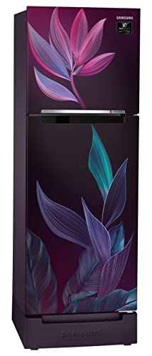 Samsung 236L 2 Star Inverter Frost-Free Double Door Refrigerator (RT28C31429R/HL,Paradise Bloom Purple) Base Stand Drawer 2023 Model