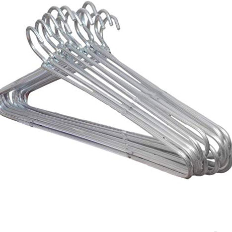 IvaanIndia Aluminium Cloth Hanger (Silver, Set of 12)