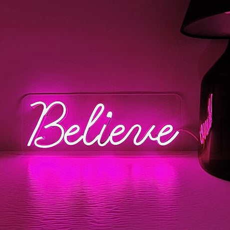 GANDHI METAL CRAFTS Believe Neon Lights For Wall Signs Decor For Room Bedroom Decoration Gaming Kids Children Led Lighting