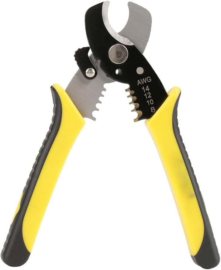 UPTODATETOOLS 2 in 1 Wire Stripper Plier Cable Cutter Cutting Scissor Stripping Pliers Cutter Multi Hand Tool