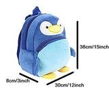 blue tree Soft Toy School Bag Backpack for Kids 3 to 5 Years, Girls, Boys, Best Birthday Gift for Kids/School Bag (Penguin (Blue))