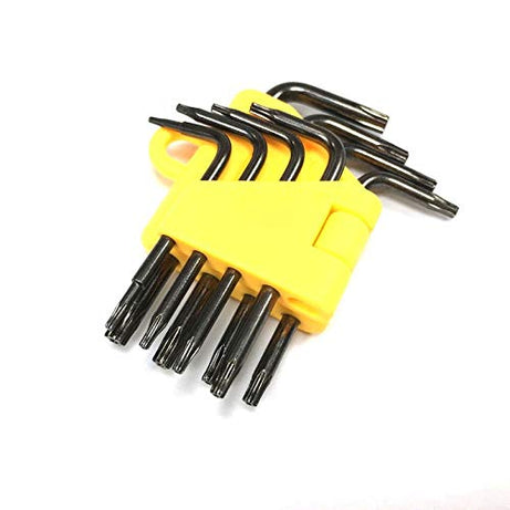 PagKis Rder 608 Mini Torx Screwdriver Allen Key Set with T5, T6, T7, T8, T9, T10, T15, T20 Security Driver Bits (Yellow, Small)