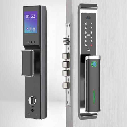 Golens X11 Luxury Smart Door Lock Unlocking |Camera| Fingerprint | Pincode | RFID Access Card | Bluetooth Mobile App | Mechanical Key | Digital Door Lock