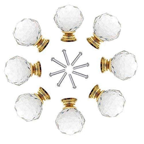 JP Hardware Gold Clear Crystal Glass Door Knobs