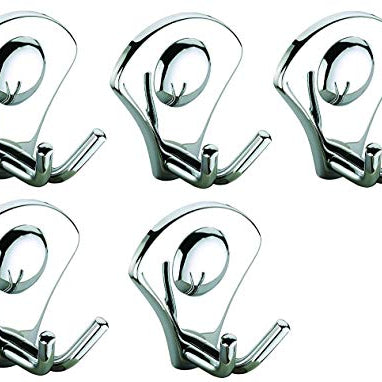 Homeproducts4U Wall Hook 202 Grade x-Glossy Stainless Steel with Screws Archi-305 Pack of 5 Hardware Fittings Bathroom Fittings