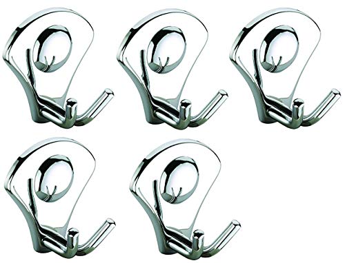 Homeproducts4U Wall Hook 202 Grade x-Glossy Stainless Steel with Screws Archi-305 Pack of 5 Hardware Fittings Bathroom Fittings