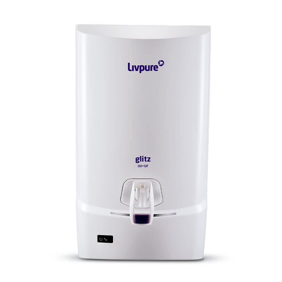 Livpure Glitz Pure UV+UF Water Purifier with 7 L tank capacity - Suitable for Municipal Water, TDS upto 250ppm (White) (Not Suitable for tanker or borewell water)