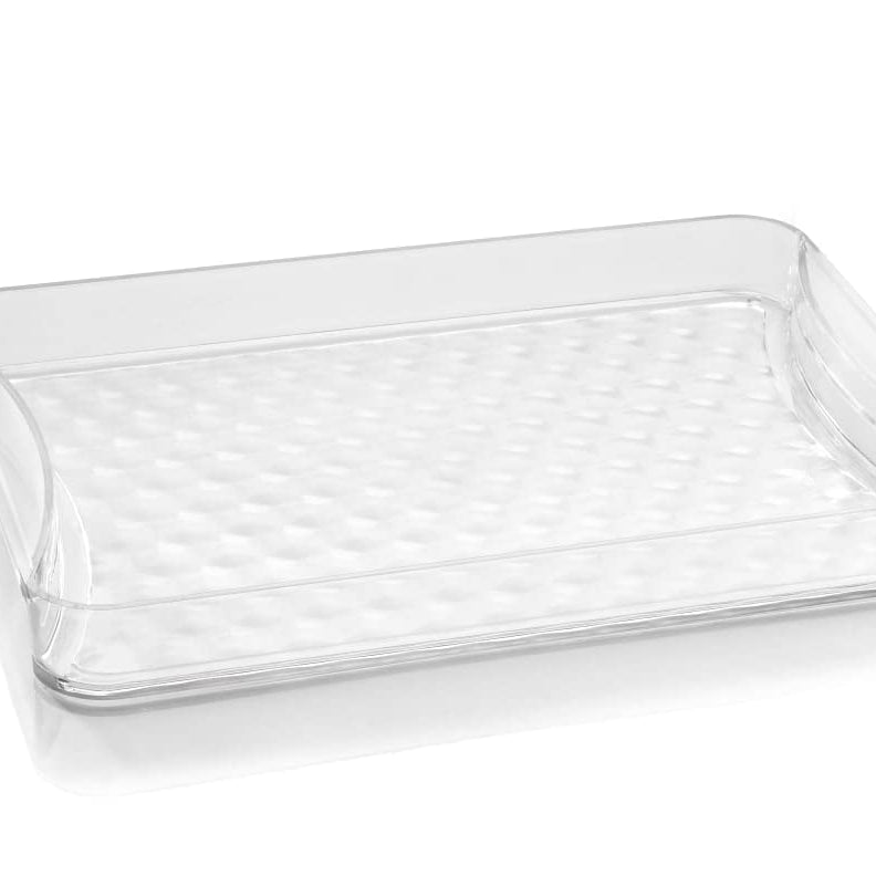 HAPPI Multipurpose Unbreakable Plastic Diamond Design Glass Serving Tray for Kitchen, Glass Tray for Glass Set, Kitchen Dining Serving Plate (10×7 Inch - Pack of 1)