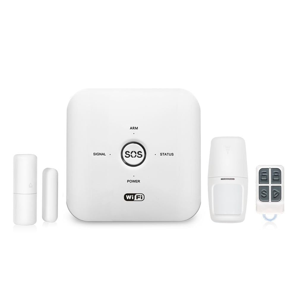 BEEBIRD Wireless Smart Security Alarm System with Remote Tag, Motion Sensor & Door Sensor, SMS/Phone Alerts, WiFi & GSM Sim Connection and Tuya App Control