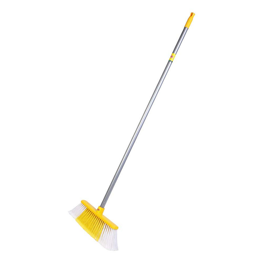 HIC HAMARA INDIA CLEAN Hic Cleaning Floor Broom/Brush With Plastic Coated Telescopic/Extendable Handle For Home, Kitchen, Bathroom (Multicolour, Standard Size) Yi-728