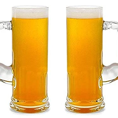 Air Son Muscle Beer Glass Large Glass Muscle Beer Mug Muscle Beer Mug Solid Heavy Base Clear Drinking Glass Beer Mug 600 ml 2 pcs