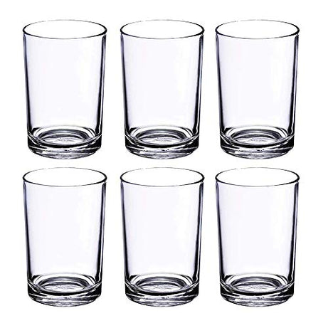 Yera Glass Tumbler 225Ml - Set of 6 for Kitchen | Water | Hot & Cold Drinks | Juice | Cocktail | Milkshake | Smoothie | Ideal for Home | Party | Restaurant | Gifting | Special Occasions - Transparent