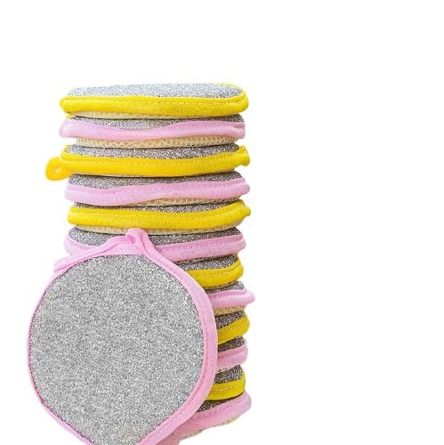 KARIHA 2 in 1 Sponge Dish Scrubber Double Side Dishwashing Scrubber Pan Pot Wash Sponges for Kitchen Cookware Scrub & Sponge Bartn Dhone ka Scrub (Multicolor) (Pack of 5)