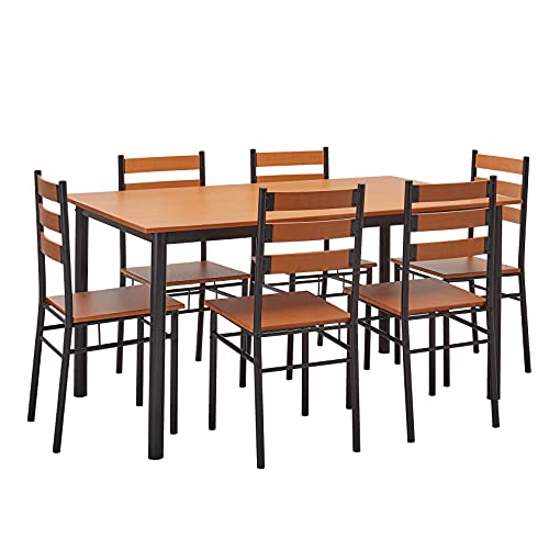 Amazon Brand - Solimo Carina Engineered Wood & Metal 6 Seater Dining Set