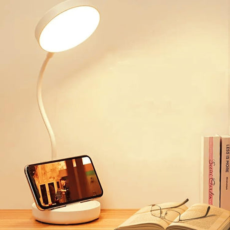 SaleOn 3 Light Color Warm LED Desk Lamp, Rechargeable Study Lamp with USB Charging, 3 Light Gear Lamp with Eye Care, Flexible Gooseneck & Touch Control Reading Study Table Lamp Dimmable