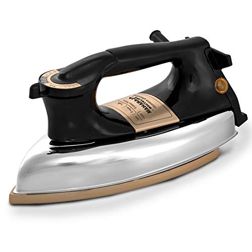 Maharaja Whiteline Classico Plancha 1200 Watt Dry Iron | Non-Stick Soleplate | Heavy Body | Temprature Control | Ergonomic handle (Black)