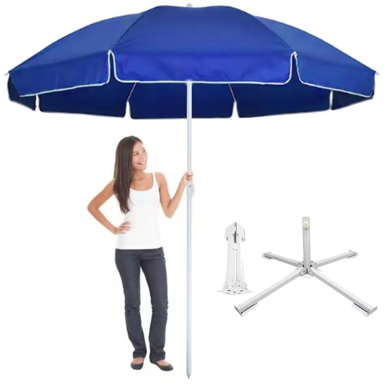 RAINPOPSON Garden Umbrella With Stand Outdoor Big Size for Garden,Shop,Hotel,Restudent (Blue) A17