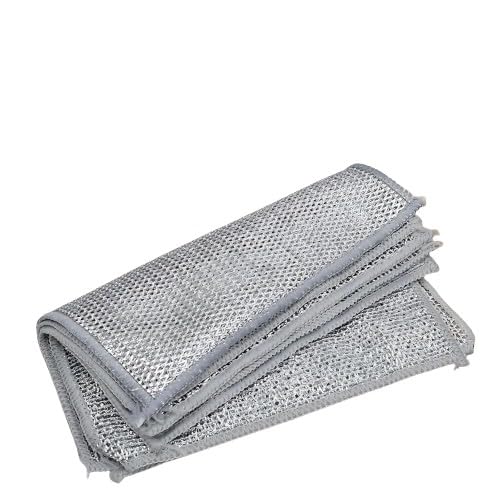 KVA Dishwashing Cloth, Cleaning Scrubber Scrub Pad for Kitchen Washer Steel Rag Scrub Pad, Stainless Steel Scrub, Scrub Sponge, Sponge Wipe (Medium, Pack of 2)