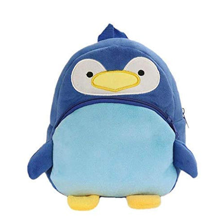 blue tree Soft Toy School Bag Backpack for Kids 3 to 5 Years, Girls, Boys, Best Birthday Gift for Kids/School Bag (Penguin (Blue))