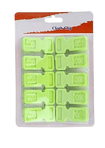 Dmitry Heavy Duty Non Slip Multi Purpose Plastic Clothes Hanger Hanging Hooks Grips Cloth Drying Clips, Cloth Pegs Set (Set of 10 Pcs) Multi