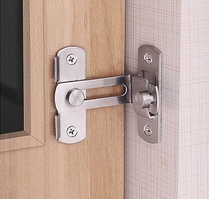 Fayby Door Lock Hardware, Stainless Steel Gate Latches Bar Flip Latch Safety Door Bolt Lock, Sliding Door Barn Latch Lock Suitable for Garden, Bathroom, Outdoor, Garage, Window (1 Pair_Multicolor)