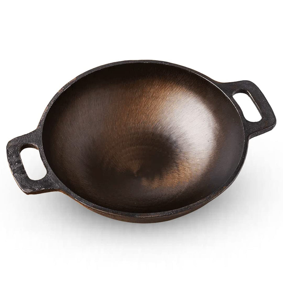 The Indus Valley Super Smooth Cast Iron Kadai | Medium, 25.4cm/10 inch, 2.5Ltr, 2.4kg | Nonstick, Pre-Seasoned Kadhai, 100% Pure & Toxin-Free, No Chemical Coating